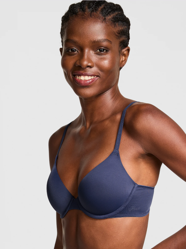 Brasier Pink Wear Everywhere de cobertura total con forro ligero Navy 38D